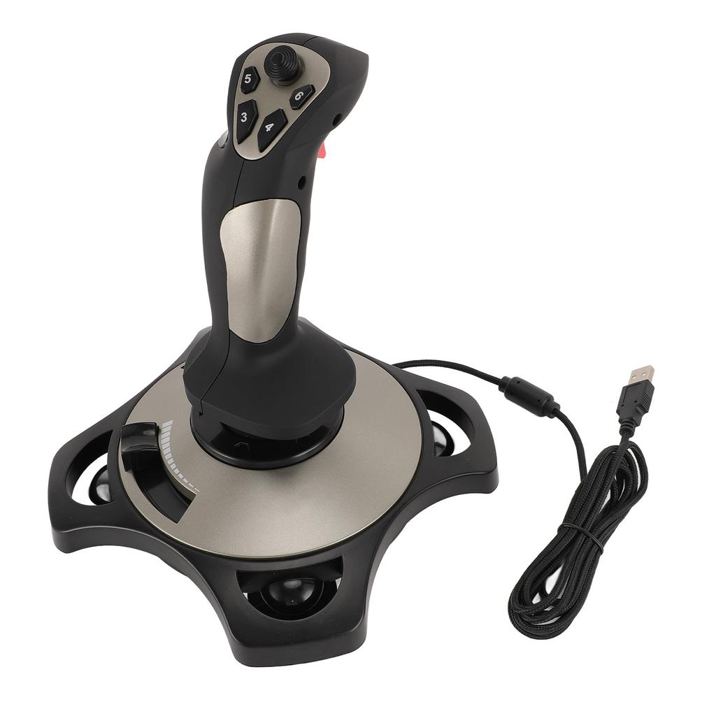 PC Flight Joystick Wired Flight Stick Flight Simulator Control Joystick with Vibration Function