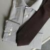 Milano Alpha Kyoto Tango-made Necktie, Made in Japan, 100% Silk, Stylish, Solid Brown, Suitable for
