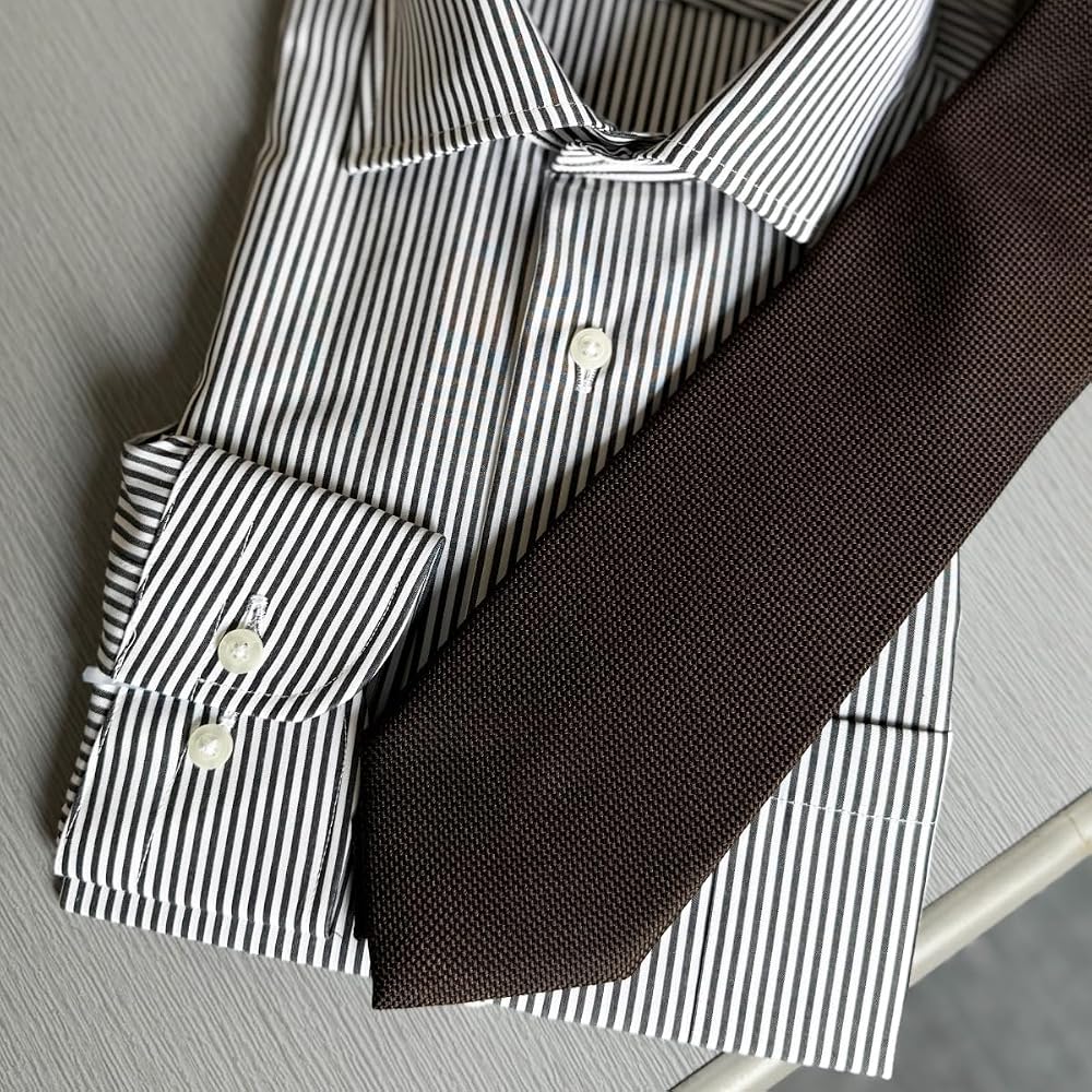 Milano Alpha Kyoto Tango-made Necktie, Made in Japan, 100% Silk, Stylish, Solid Brown, Suitable for