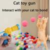 1PC Gun with 20 Toy Bolls Cat Plush Ball Gun Relief Quiet Ball Micro Elastic Electrostatic Sticky Fur Cat Toy Ball