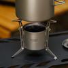 TOMSHOO Titanium Alcohol Stove with Lid Foldable Legs and Pot Supports for Camping Hiking