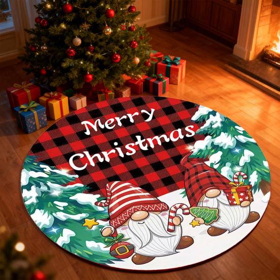 36-дюймовая юбка для рождественской елки, милый снеговик/гном, деревенская юбка для рождественской елки, зимний праздничный коврик для елки для украшения дома в помещении и на улице
