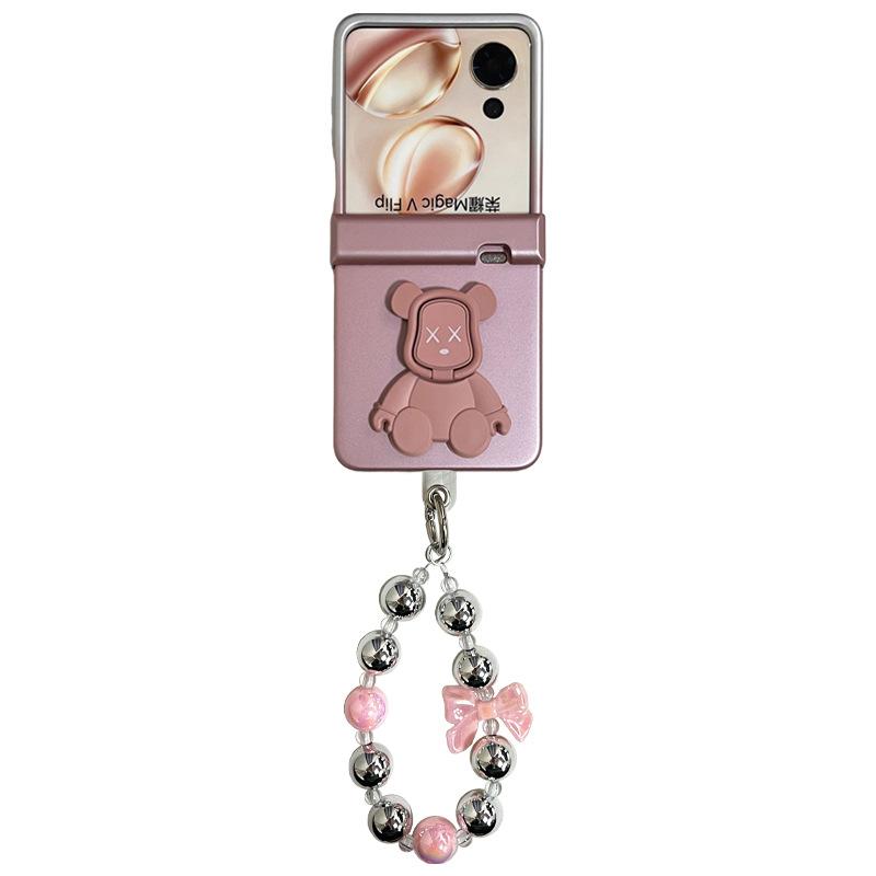 Premium paint tide brand bear bracket portable chain is suitable for Honor MagicVFlip mobile phone case new magic folding screen vflip limited edition