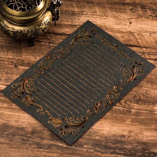 3Pcs Kraft Paper Envelopes with Clear Stripe Line Smooth Reliable Writing Vintage Style Invitations Elegant Wedding Stationery Set