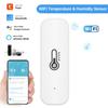 Tuya WiFi Умный датчик температуры и влажности Внутренний гигрометр Приложение Удаленное управление Работает с Alexa Google Home Умный дом