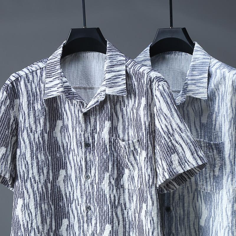 Мужские рубашки с коротким рукавом, летняя мода, большие размеры 4XL-11XL, полосатая рубашка большого размера, мужская рубашка