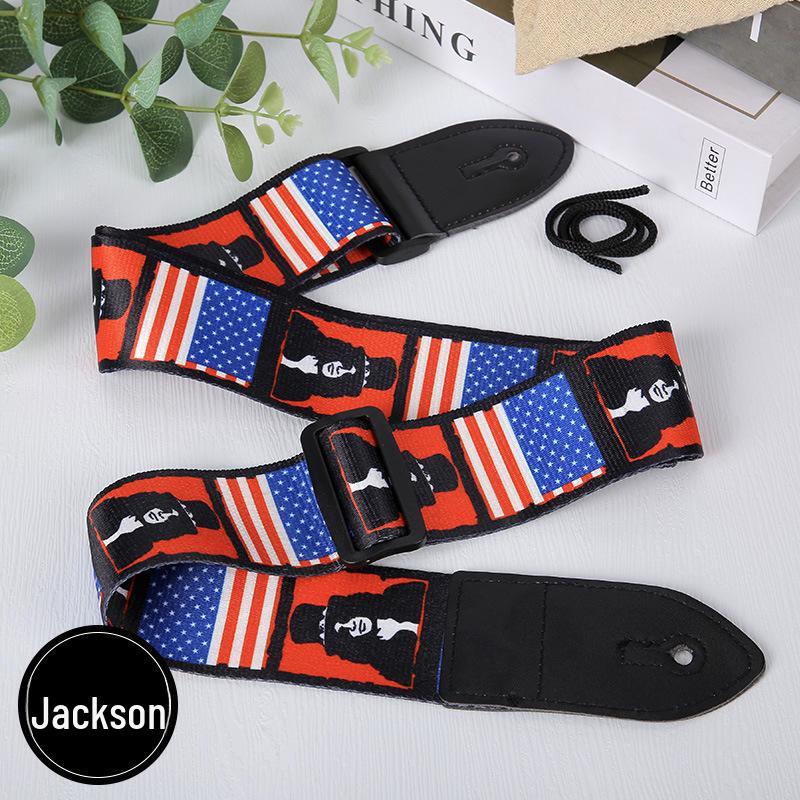 Ethnic Style Widened Wooden Guitar Shoulder Straps - Electric Guitar Polyester Printed Straps