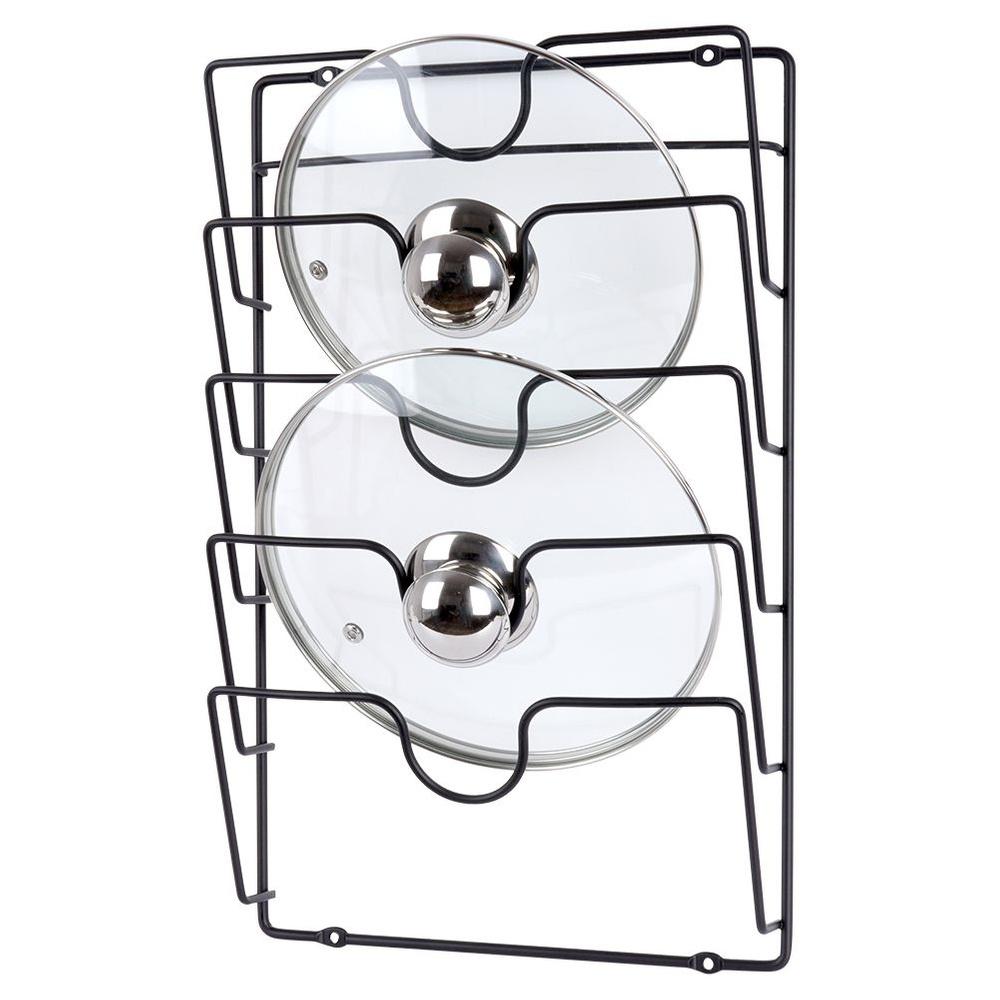 Lid Hanger Holder Kitchen Organizer Metal Black Wall Mount