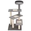 100cm Cat Scratching Post with Round Bed, Sisal Posts and Plush Lining, Grey