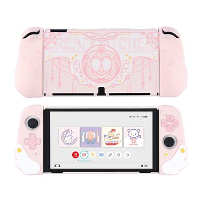GeekShare Switch OLED совместим с Switch Switch OLED Switch Organic EL Защитный разделяемый полный царапающий пятно Легко история розового покрытия,