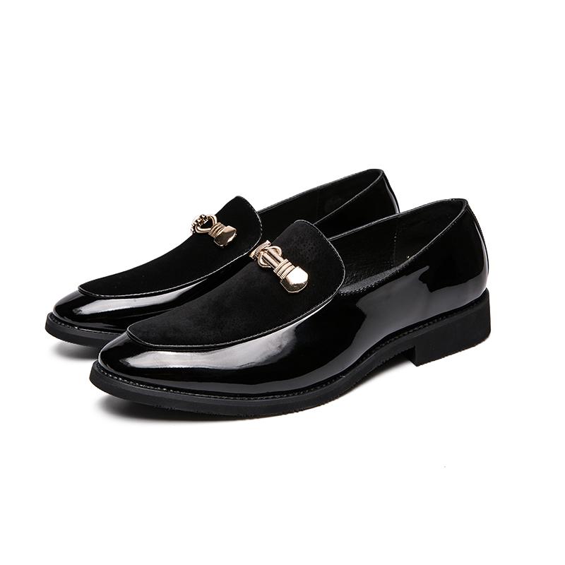 Men's PU Leather Loafers Slip-On Shoes Nightclub Party Casual Comfortable Dress Shoes Men Pointy Toe Formal Business Footwear