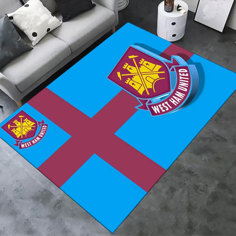 Ковер West Ham United для гостиной, спальни, дома, украшение дивана, игровой коврик для детей, нескользящий напольный коврик