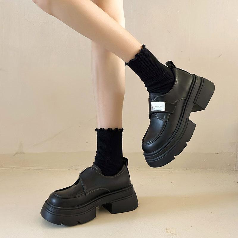 British Style Small Leather Shoes Women's 2025 New Autumn Versatile Thick Sole Height Increase with Skirt Versatile JK Loafer Single Shoes