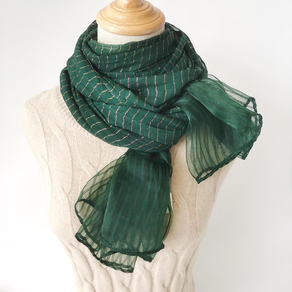 New Style Silk Scarf for Women Spring and Autumn Mulberry Silk Scarf for Women Gold Thread Cheongsam Shawl for Headscarf