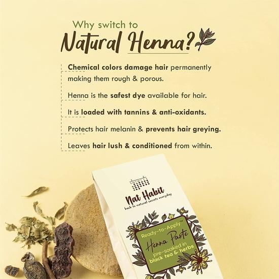 Nat Habit Ready To Apply Henna Paste & Brightning Ubtan Face Wash Combo For Men & Women Natural Glow, Skin Types (Combo Pack of 3)
