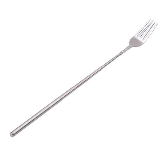 Extendable Fork Telescoping Spoon Stainless Steel Retractable Dinner Spoon Long-Handled Prank Fork Versatile Dining Tool for BBQ Camping
