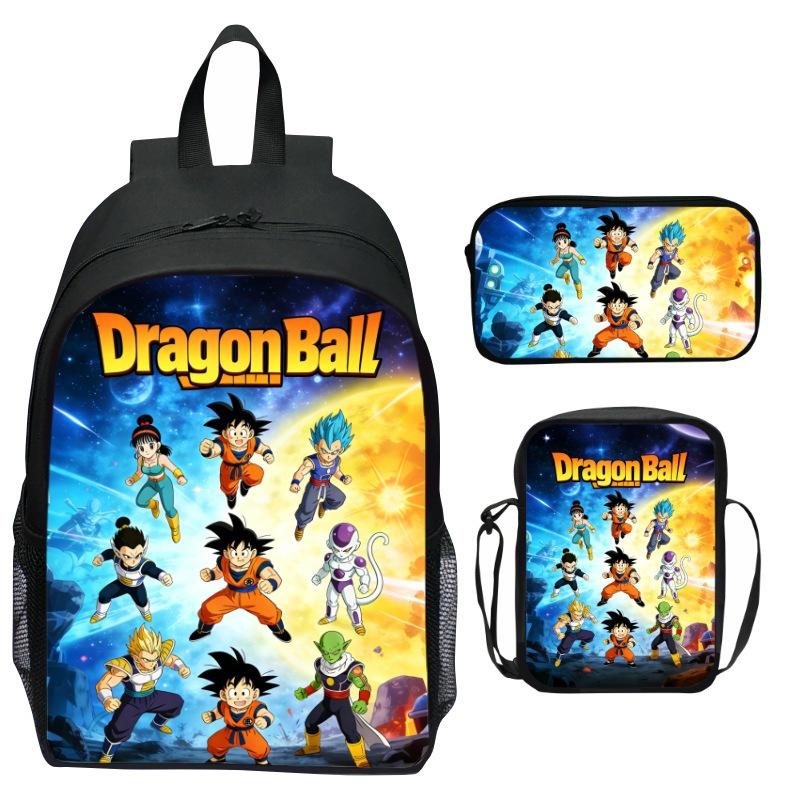 Набор из 3-х рюкзаков с принтом Dragon Ball, Мультяшный школьный рюкзак для детей, Легкий эргономичный рюкзак большой вместимости для детей