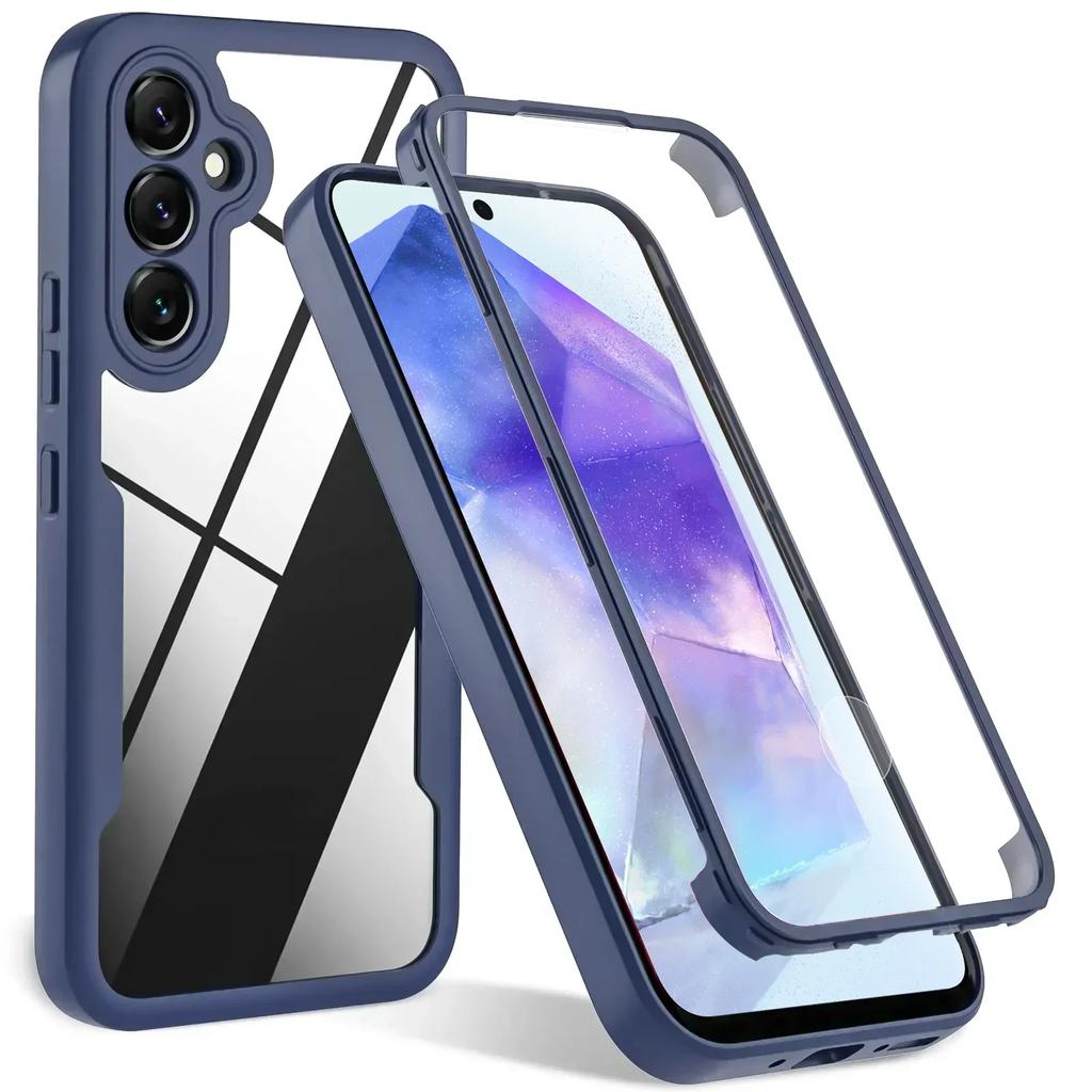 360 Полная Защита Экрана HD Прозрачность Чехол-Крышка для Телефона для Samsung A55 A35 A25 A15 A05S A73 A72 A71 A54 A53 A52 A51 4G 5G