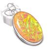 Orange Triplet Opal Gemstone Handmade 925 Sterling Silver Pendant 2.13" O0O00