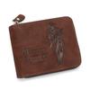 Men's Tri-Fold Embossed Hunter Wallet with Chain and Multi-Card Slots