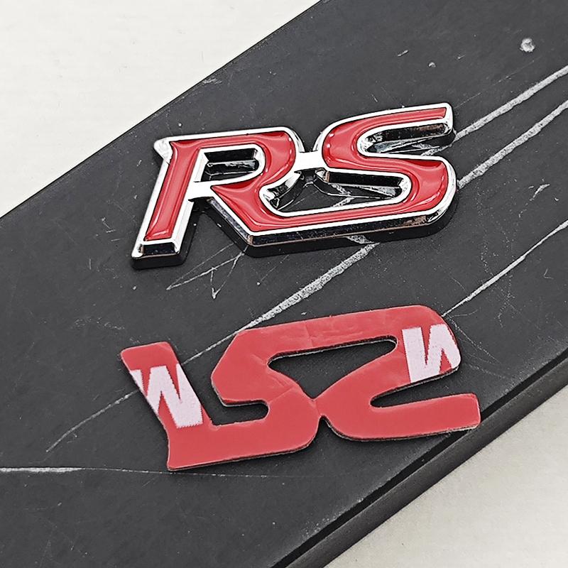 AAALY1 3D Metal Car Steering Wheel Emblem RS Logo Sticker Badge Decals For Honda Civic Accord HRV CRV Jazz City Pilot Fit Accessories