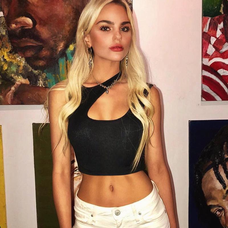 Summer Sleeveless Sexy Women Girls Summer Vest Crop Top Shirt Blouse Casual Slim Black Tanks Hot S M L