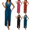 Women's Fashion Elegant Sleeveless V-Neck Split Slim Temperament Dresses