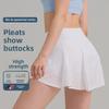 Women's High Waist Quick-Dry Pleated Sports Skirt with Built-In Shorts for Running and Tennis