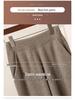 Женские шерстяные вязаные брюки широкие от бедра - Утягивающие, со средним швом, утолщенные, повседневные, длиной до пола для осени и зимы