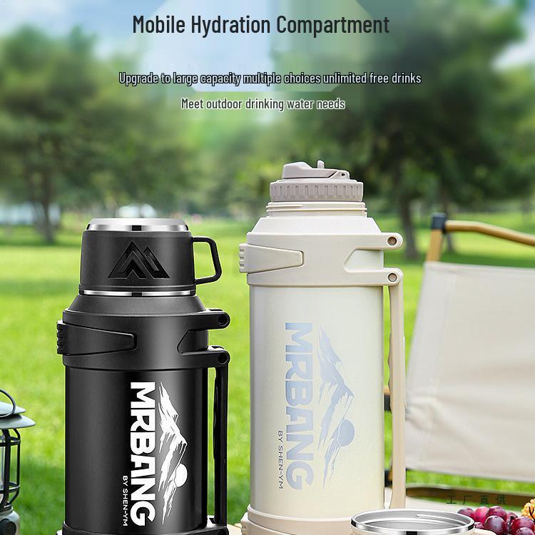 316 Stainless Steel Thermos Flask - Large Capacity, Portable Hot Water Bottle for Men and Women, Ideal for Construction Site or Home Use.