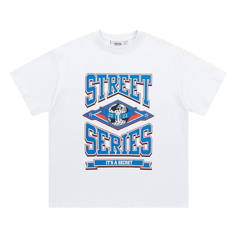 Cross-border new graffiti letter printing European and American street trendy brands loose and versatile casual men's and women's short-sleeved round