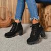 Women High Heel Ankle Boots Autumn Woman Fashion Short Boots Ladies Buckle Platform Artificial Leather Booties Botas De Mujer