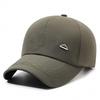 Горячая Распродажа Мужская однотонная кепка для отдыха на природе Модная рыболовная бейсбольная кепка для отдыха на вершине горы с металлическим лейблом для повседневной носки