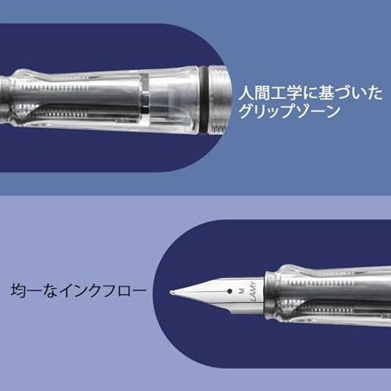 Перьевая ручка LAMY Safari Vista - Эргономичная зона захвата полированное стальное перо размер F Идеально для письма каллиграфии Поставляется с 10 синими чернильными картриджами