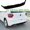 For Volkswagen VW Polo MK6 2019 + Rear Bumper Lip Diffuser Spoiler Splitter Protector Car Styling Auto Decoration 2020 2021