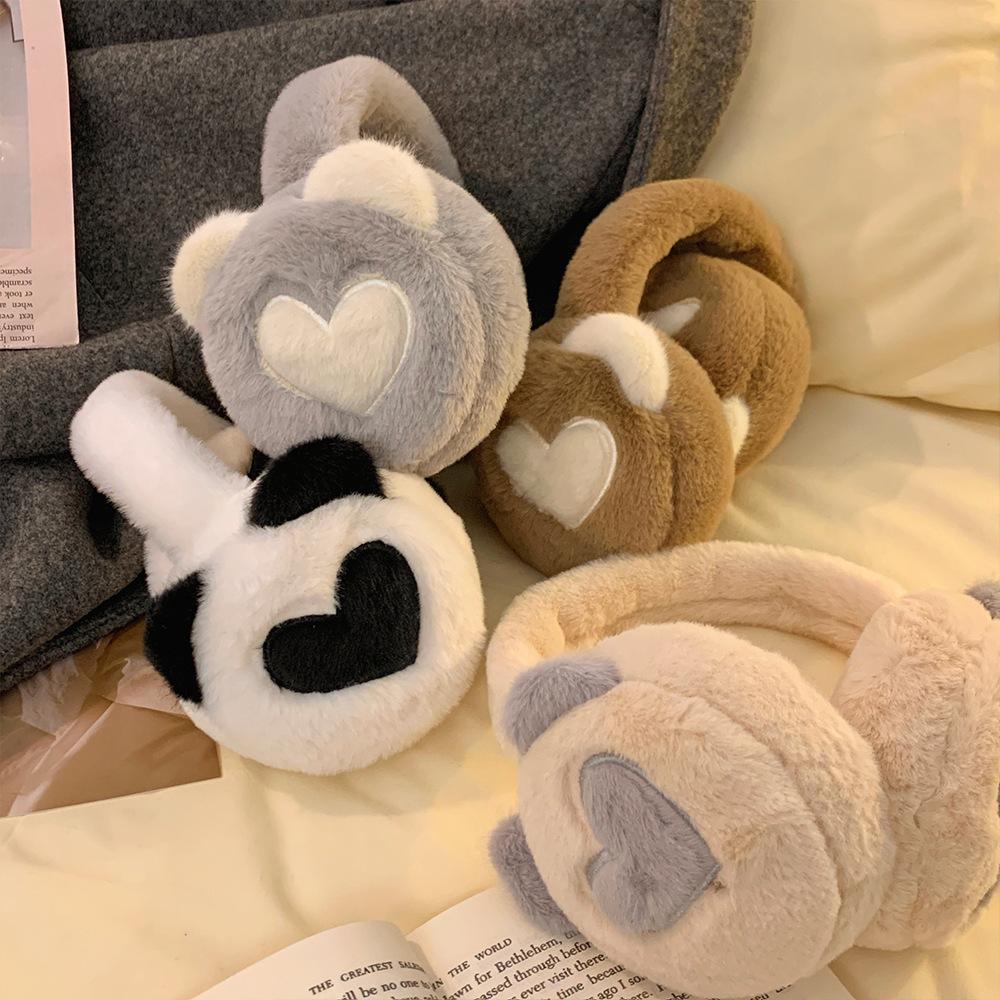 Cartoon Plush Earmuffs Adorable Foldable Earcap Furry Headband Cute Winter Ear Muffs For Winter Gift For Women Riding