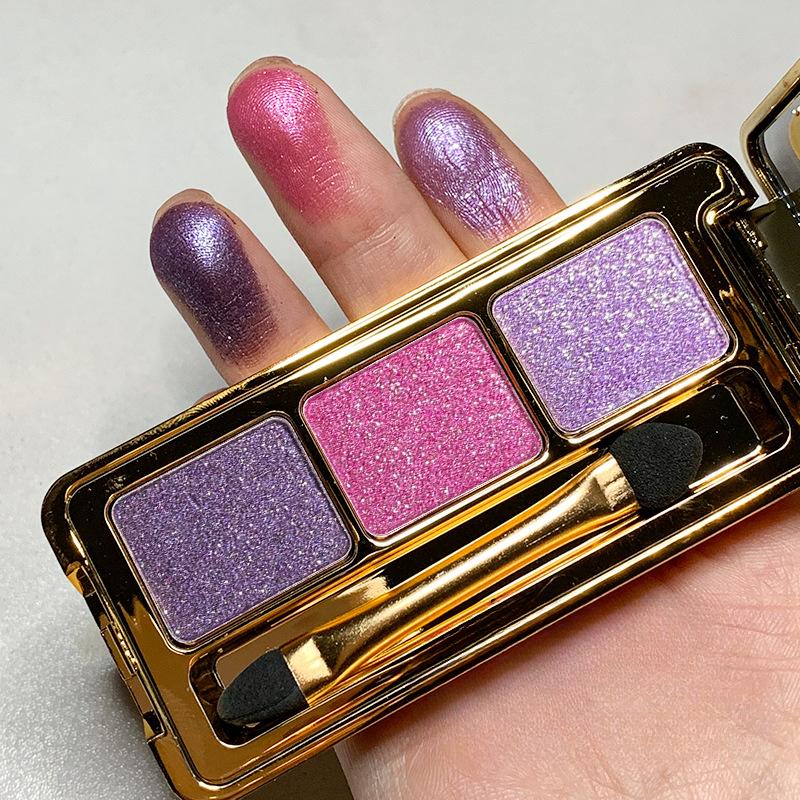 Трехцветные тени для век, тонкая мерцающая жемчужная палитра теней для век землистого цвета, макияж глаз для студенток