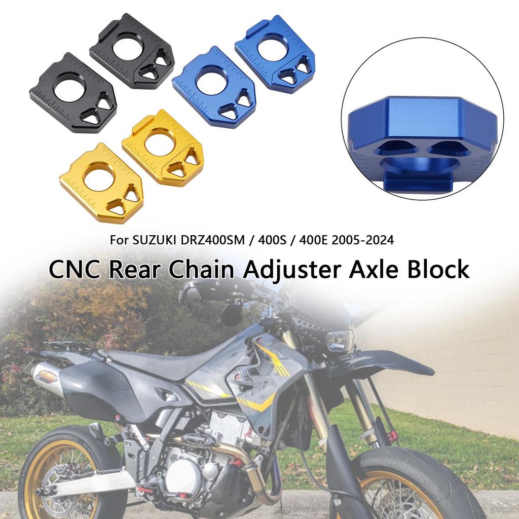CNC Rear Chain Adjuster Axle Block For SUZUKI DRZ400SM 400S 400E 2005-2024