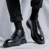 Korean Version of British Business Pointed Leather Shoes Men's 45 46 Fashion Lace-up Men's Shoes Wedding Dress Groom Shoes 19932-R