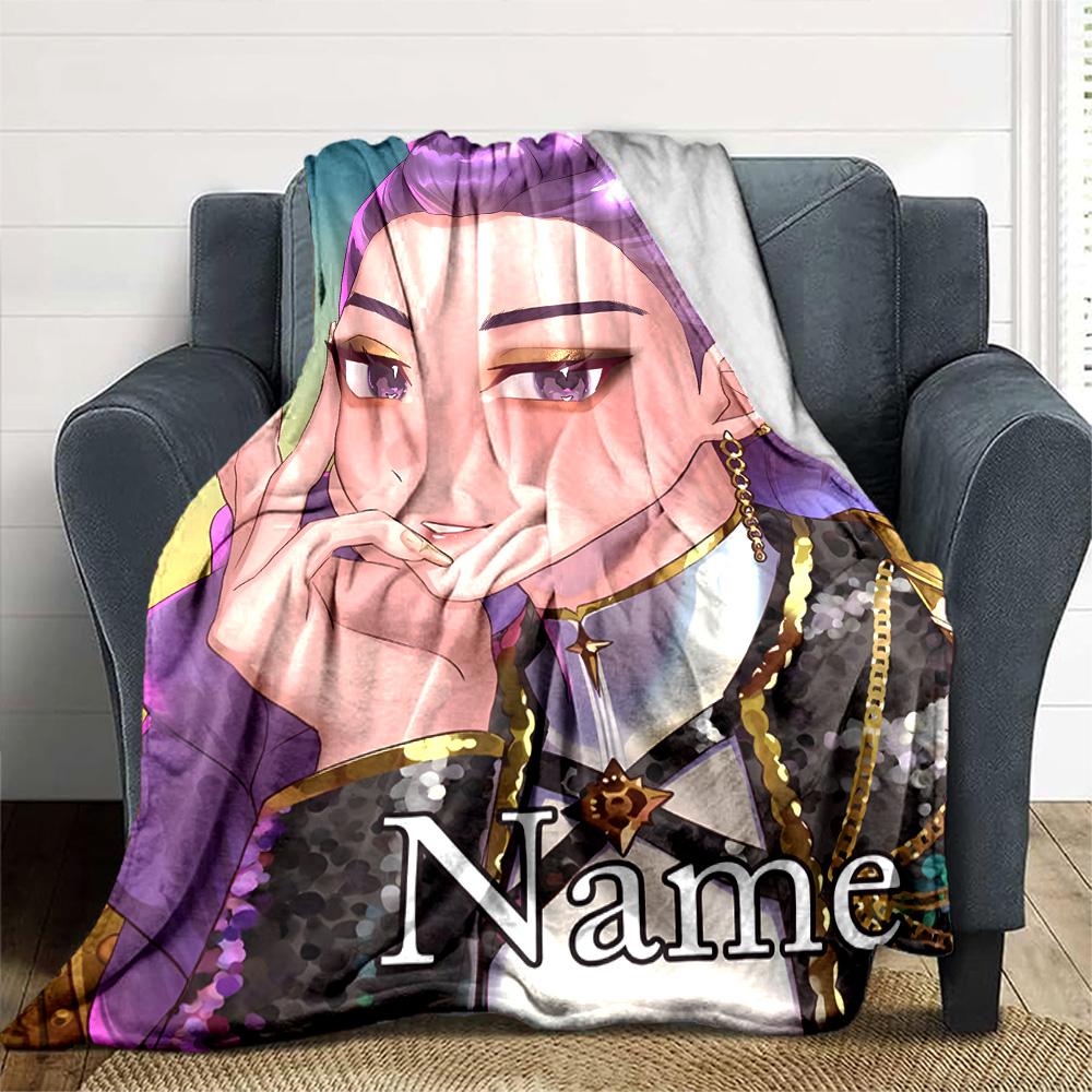 Customizable KPop Demon Hunters20 Throw Blanket – Personalized Name, All-Season Cozy Snug Blanket, Machine Washable, Personalized Blanket