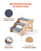 VEVOR Wood Pet Stairs, 3-Step Dog Stairs for High Beds, Sofa & Cars, 68 kg Load Capacity, Non-Slip Surface