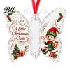Holiday Party Hanging Decor Butterfly Cash Gift Ornament, Christmas Money Holder with Gifts for Family Friends Festive Print, Acrylic Tree Pendant