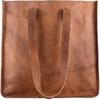 Большая сумка через плечо из натуральной козьей кожи 14X14 дюймов, коричневая женская сумка для покупок