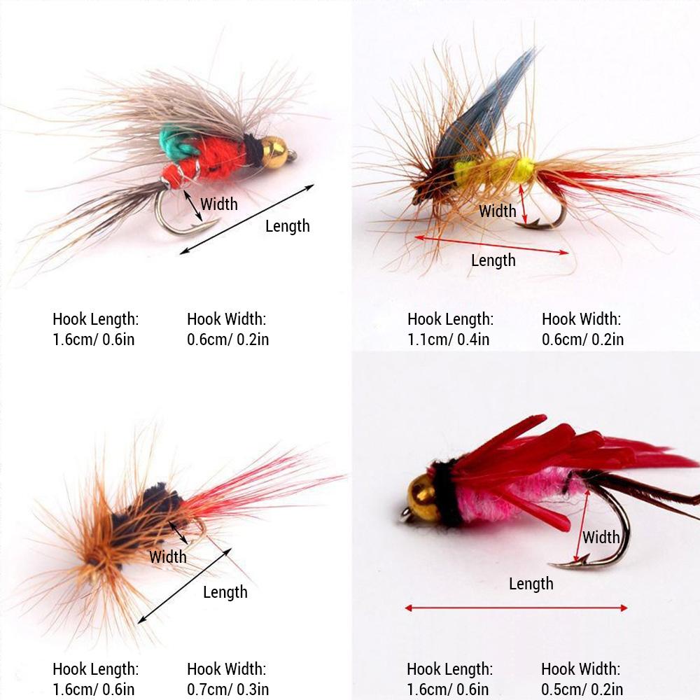 64 шт. нахлыстовые приманки для ловли рыбы нахлыстом комплект нахлыстовых рыболовных снастей биомиметические насекомые приманки с коробкой для мушек