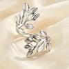 Fashion Tree Leaf Rings for Women Gold Color Stainless Steel Irregular Open Rings Elegant Waterproof Jewelry Gifts