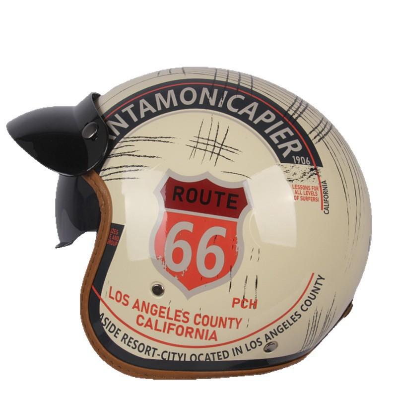 Vintage-Style Half Helmet Adults Unisex Motorcycle Scooter Riding DOT Certified ABS Safety