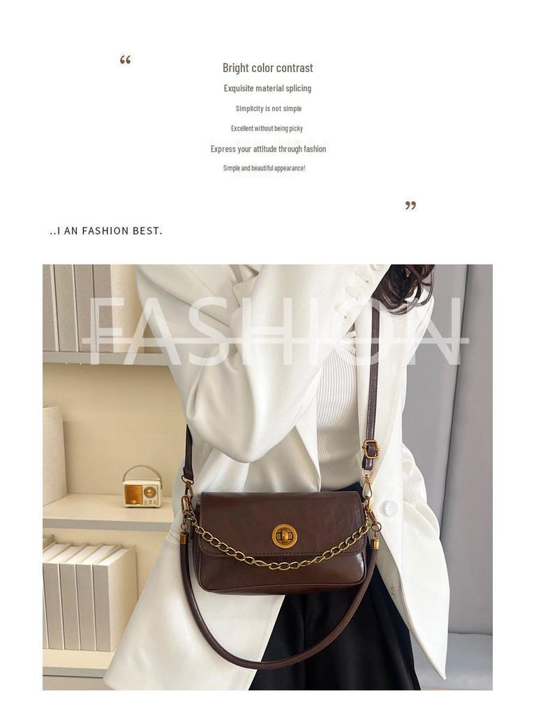 Шикарная ретро маленькая квадратная сумка через плечо для женщин - Стильная весенняя мода 2025, кроссбоди для поездок на работу