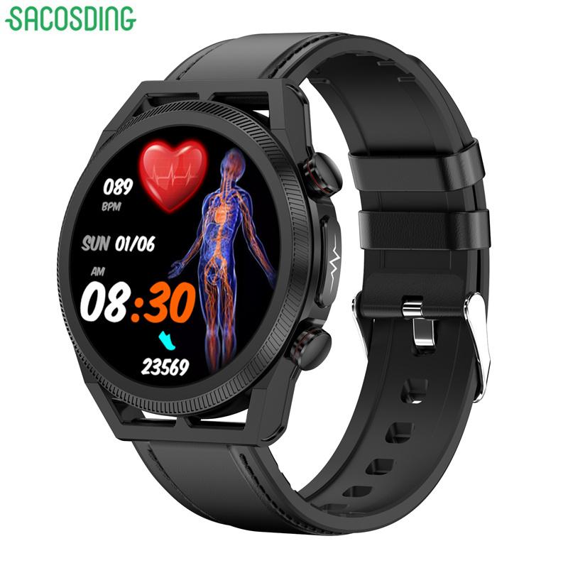 SACOSDING кровяное давление умные часы мужские ЭКГ + ППГ + ВСР Bluetooth вызов кислорода в крови монитор артериального давления женские спортивные умные часы