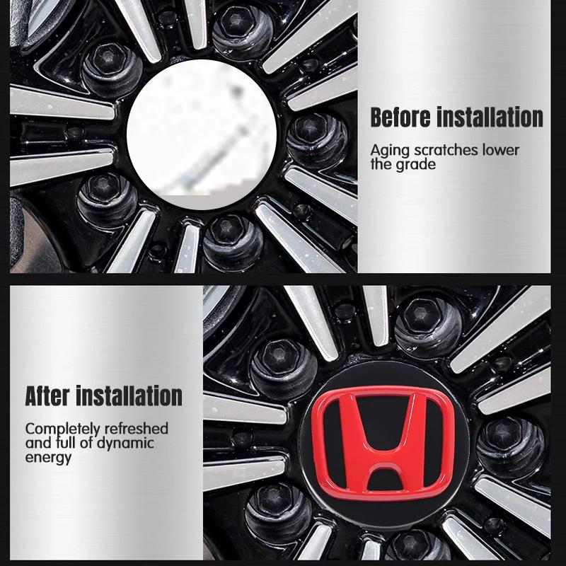 4Pcs 69mm 62mm 58mm Car Wheel Center Hub Cap Caps Emblem Logo classic style For Honda Civic Accord Fit CRV Jazz Odyssey Prelude