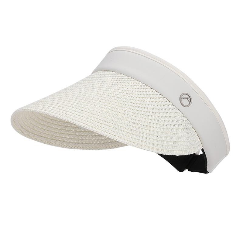 Летняя шляпа от солнца, солнцезащитная шляпа, крутая соломенная шляпа, детская уличная широкополая соломенная шляпа, универсальная модная шляпа-лента, шляпа с открытым верхом